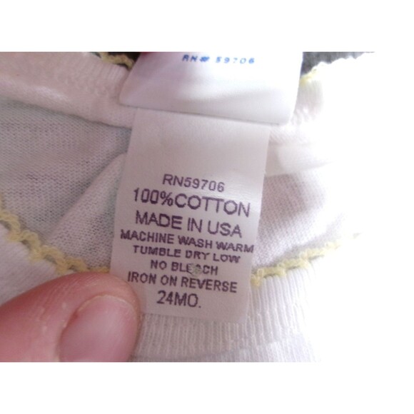 Rich Kids Baby 24M Yellow Short Sleeve Romper Maine Embroidered Made in USA - Picture 7 of 9